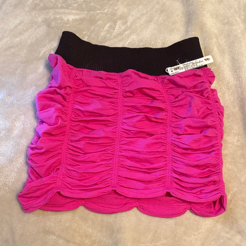 Poof! Fuchsia Ruched Mini Skirt